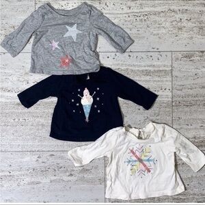 Bundle of 3 GAP baby long sleeve tops. 0-3 months